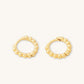 gold beaded huggies earrings
