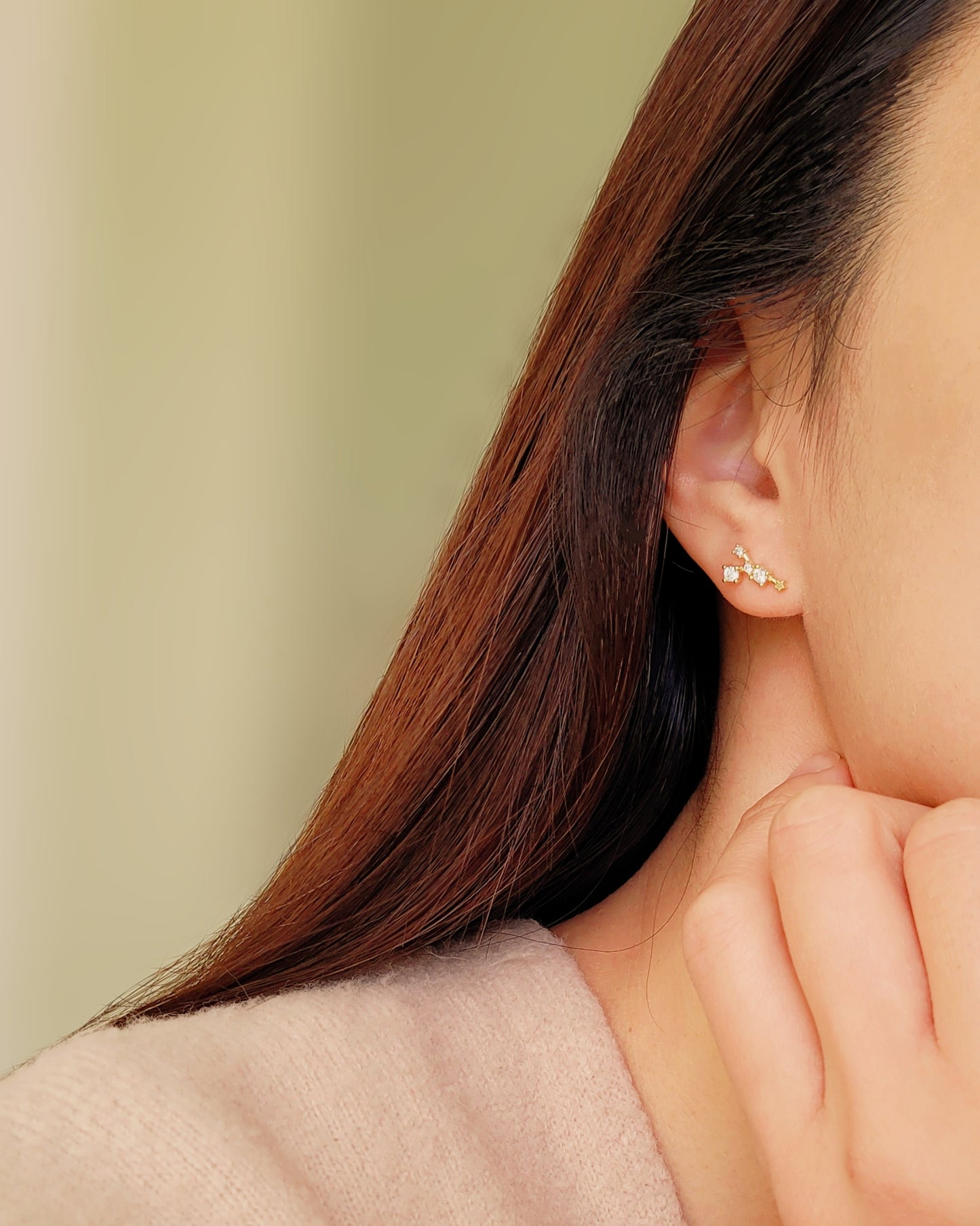 gold earring design Zodiac Constellation Earring Cancer for girls