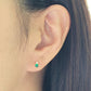 May Birthstone Stud Earrings with Emerald CZ