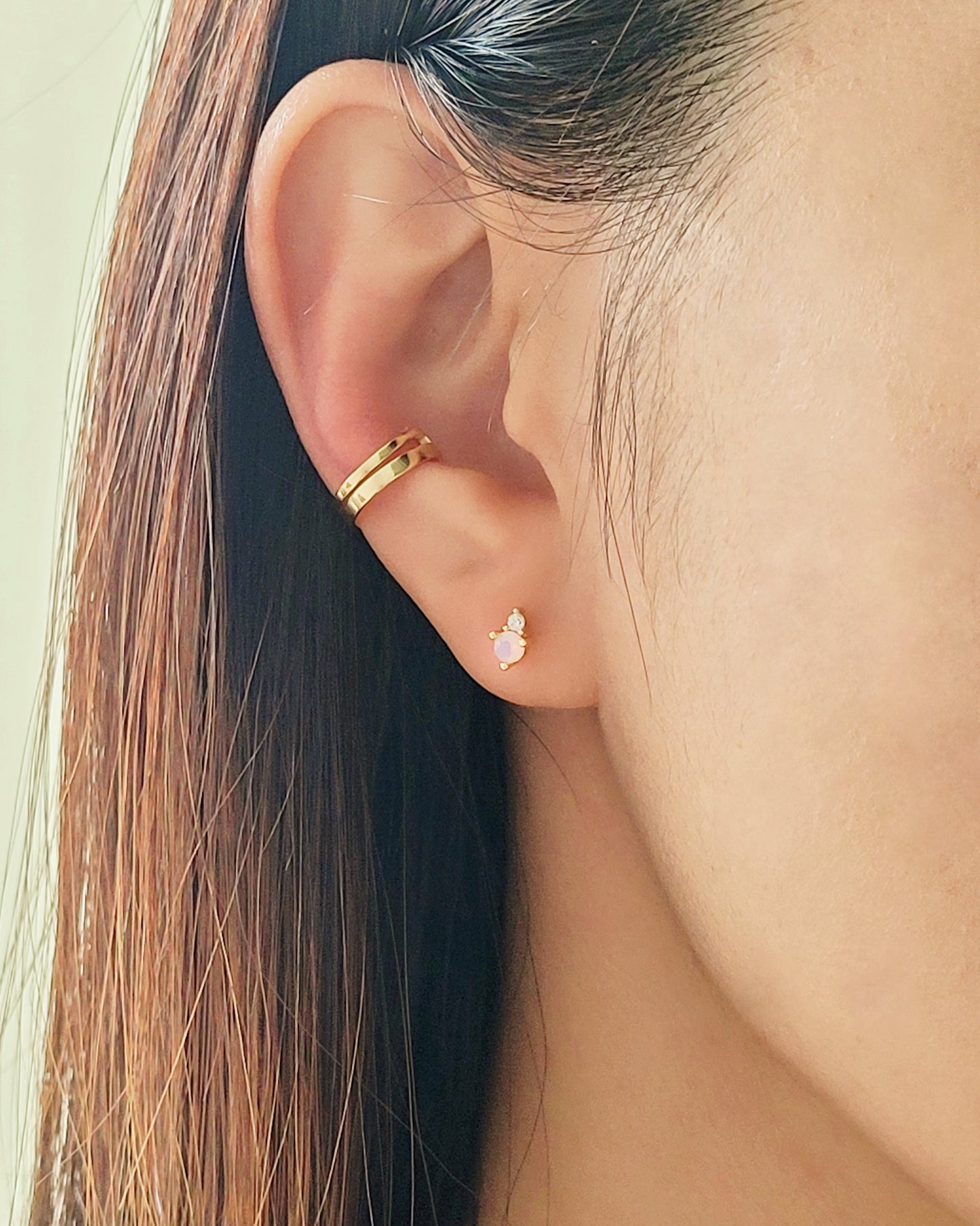 June Birthstone Stud Earrings with Moonstone CZ