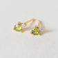 sterling silver with 18ct gold plated august birthstone stud earrings