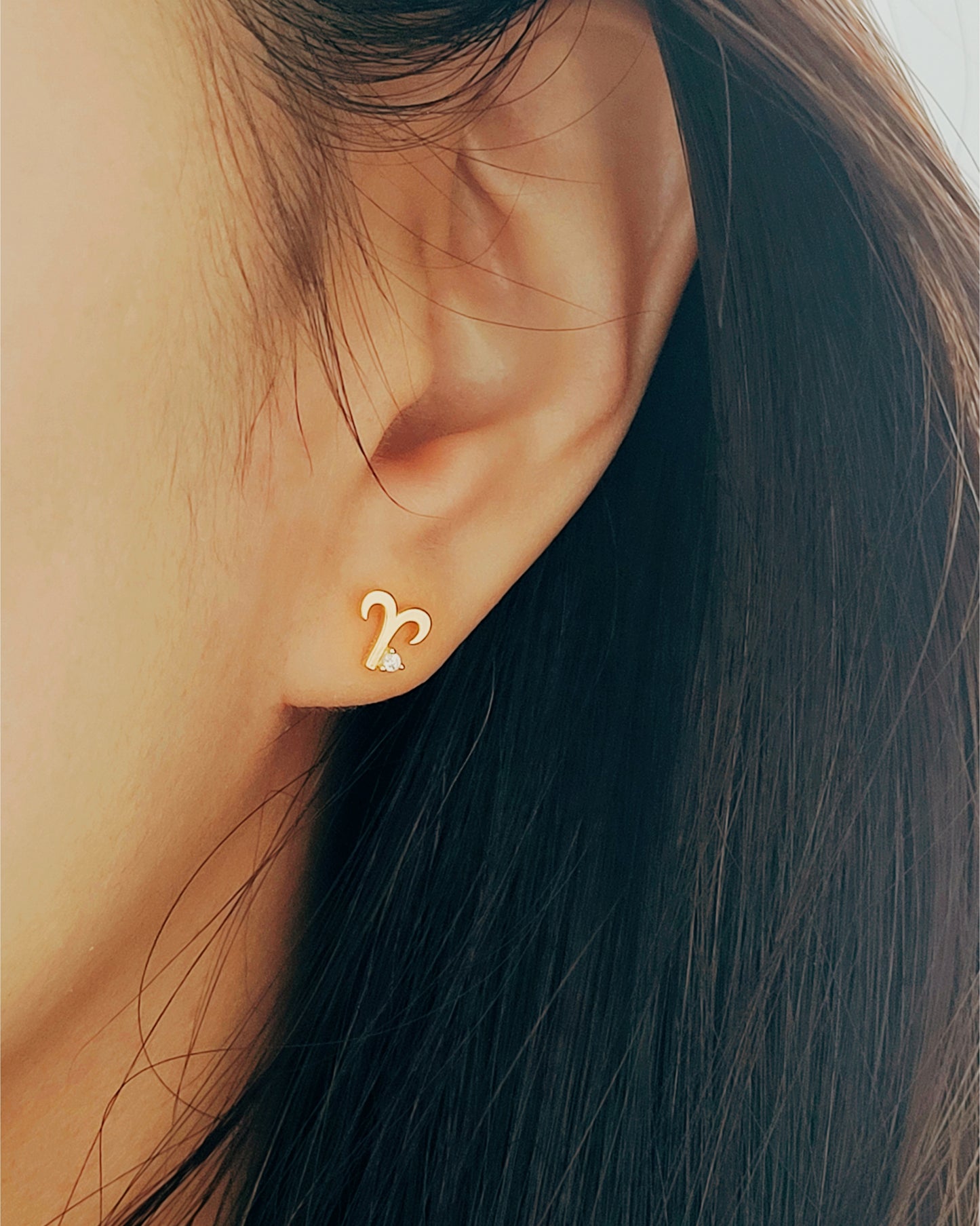 Starry Zodiac Sign Earrings · Aries