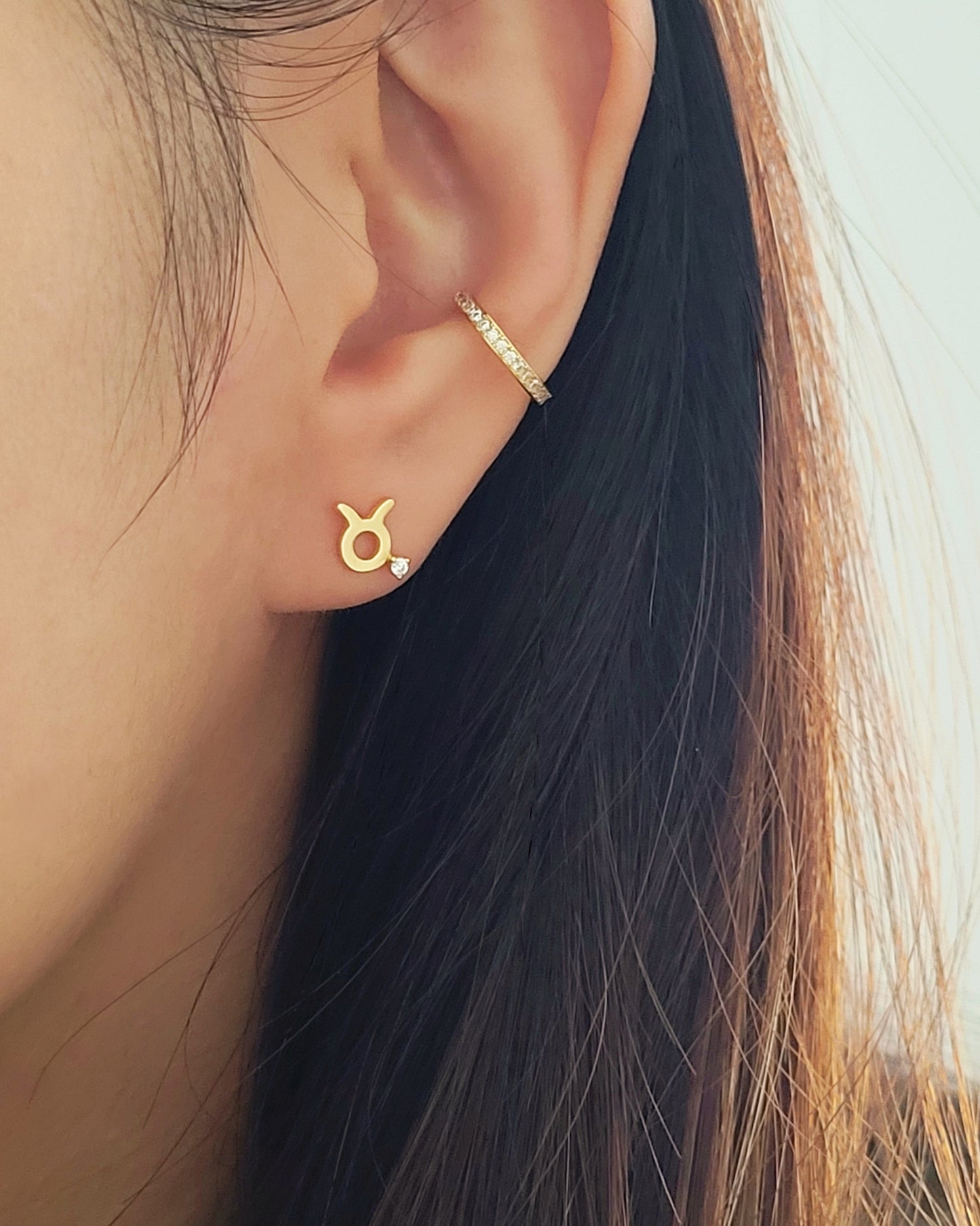 Starry Zodiac Sign Earrings · Taurus