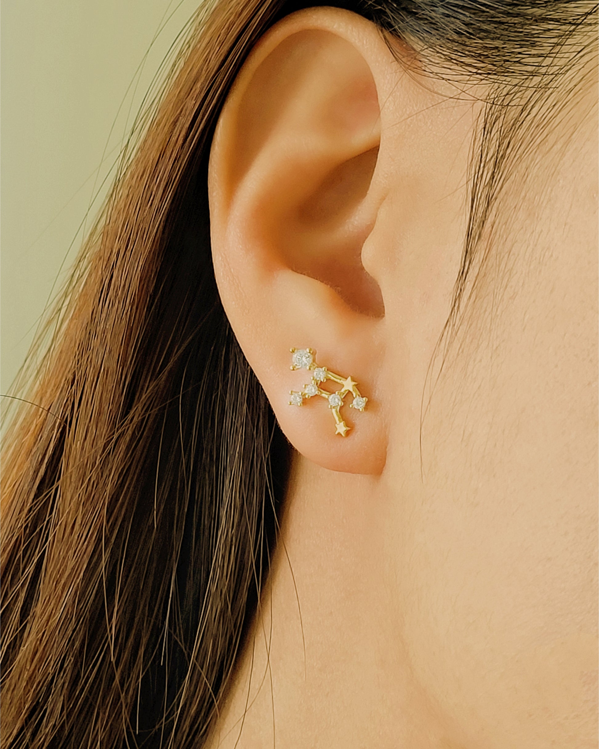 Pisces Constellation Hoop Earrings