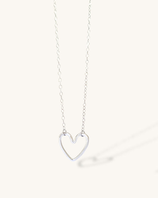 Tiny Heart Necklace · Silver