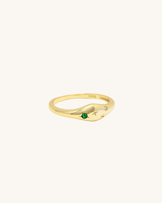 Taurus jewellery constellation ring with zodiac stone