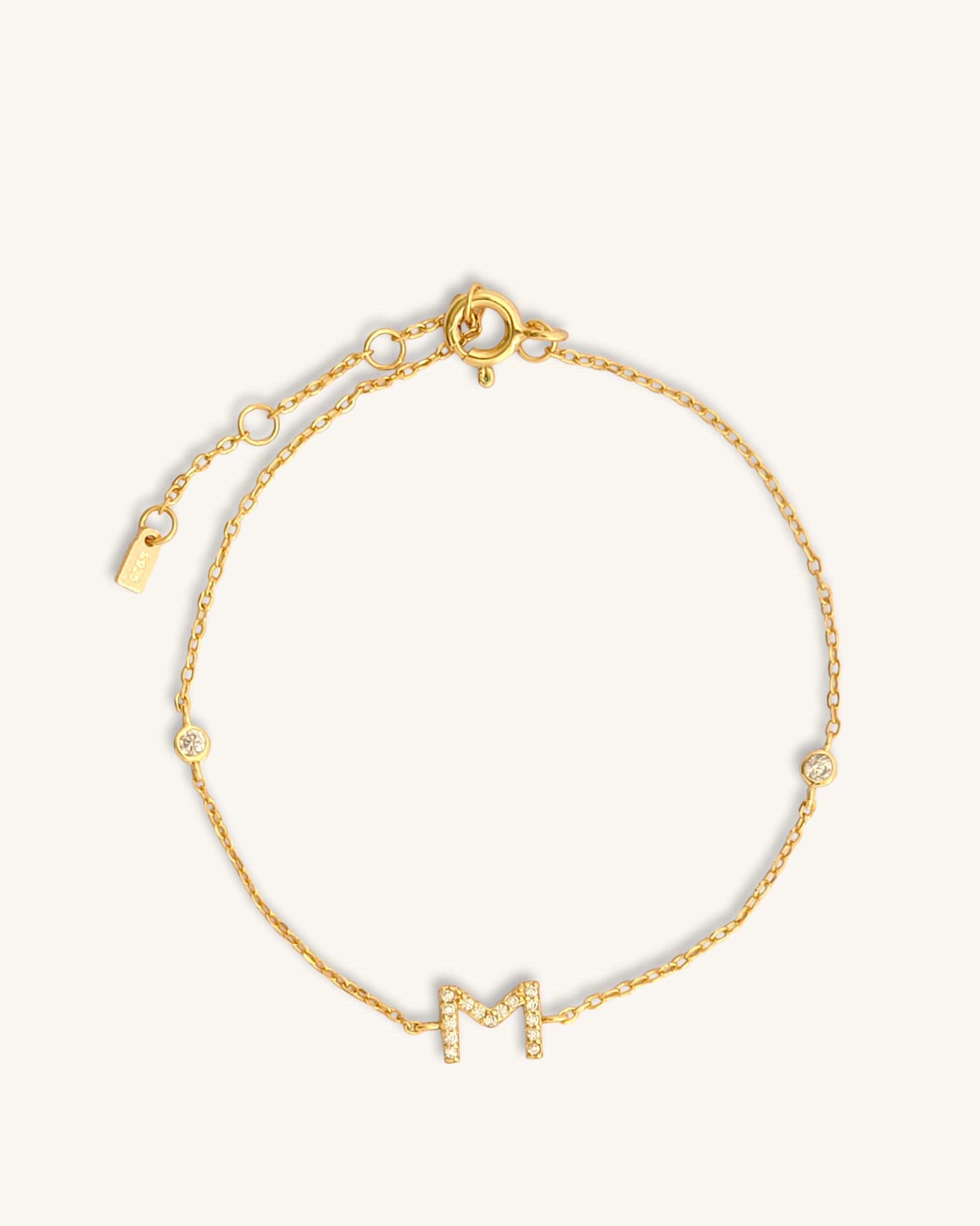 Louis Vuitton LV & Me Bracelet, Letter M, Gold, One Size