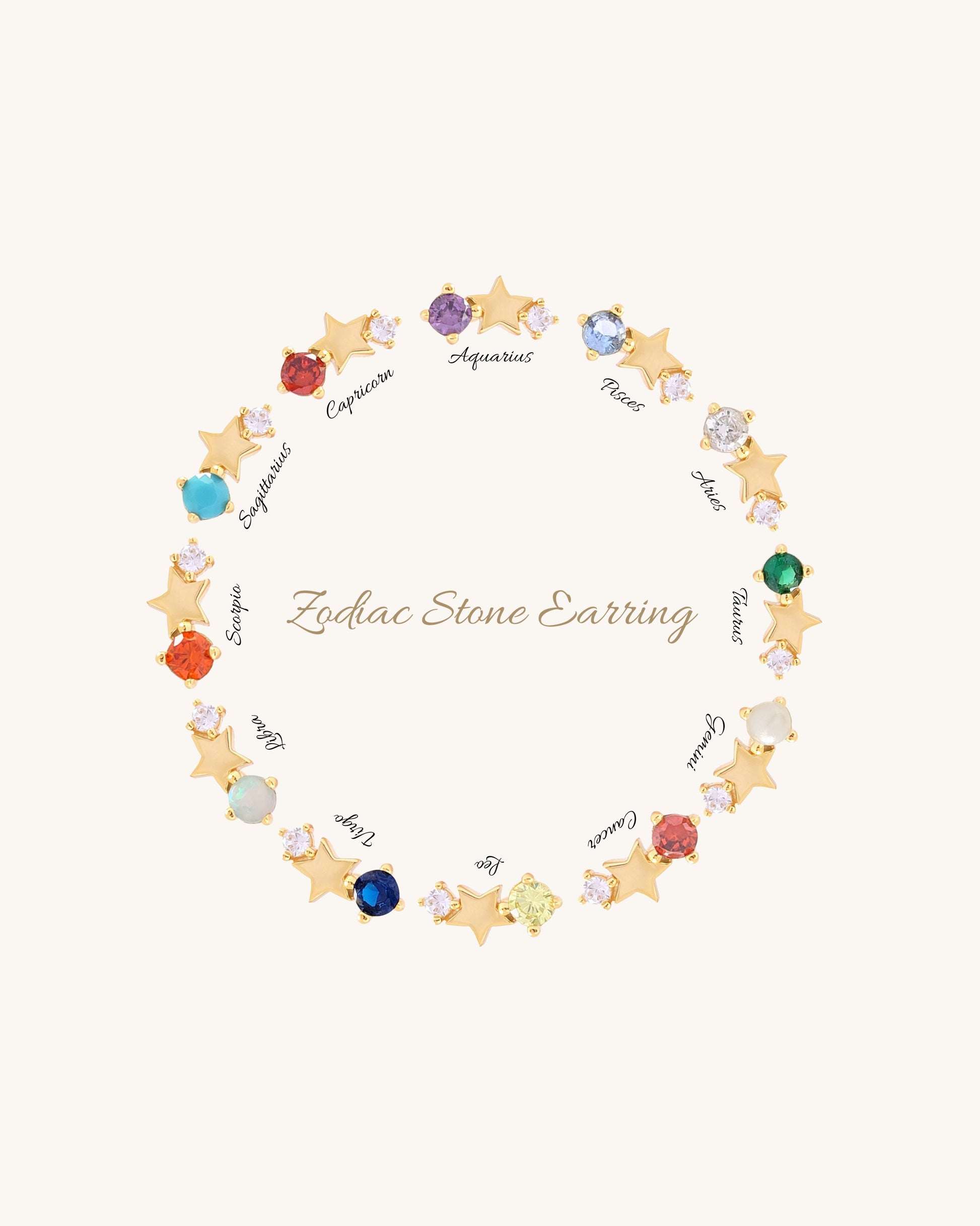 Libra jewellery: Star Zodiac Constellation Earring