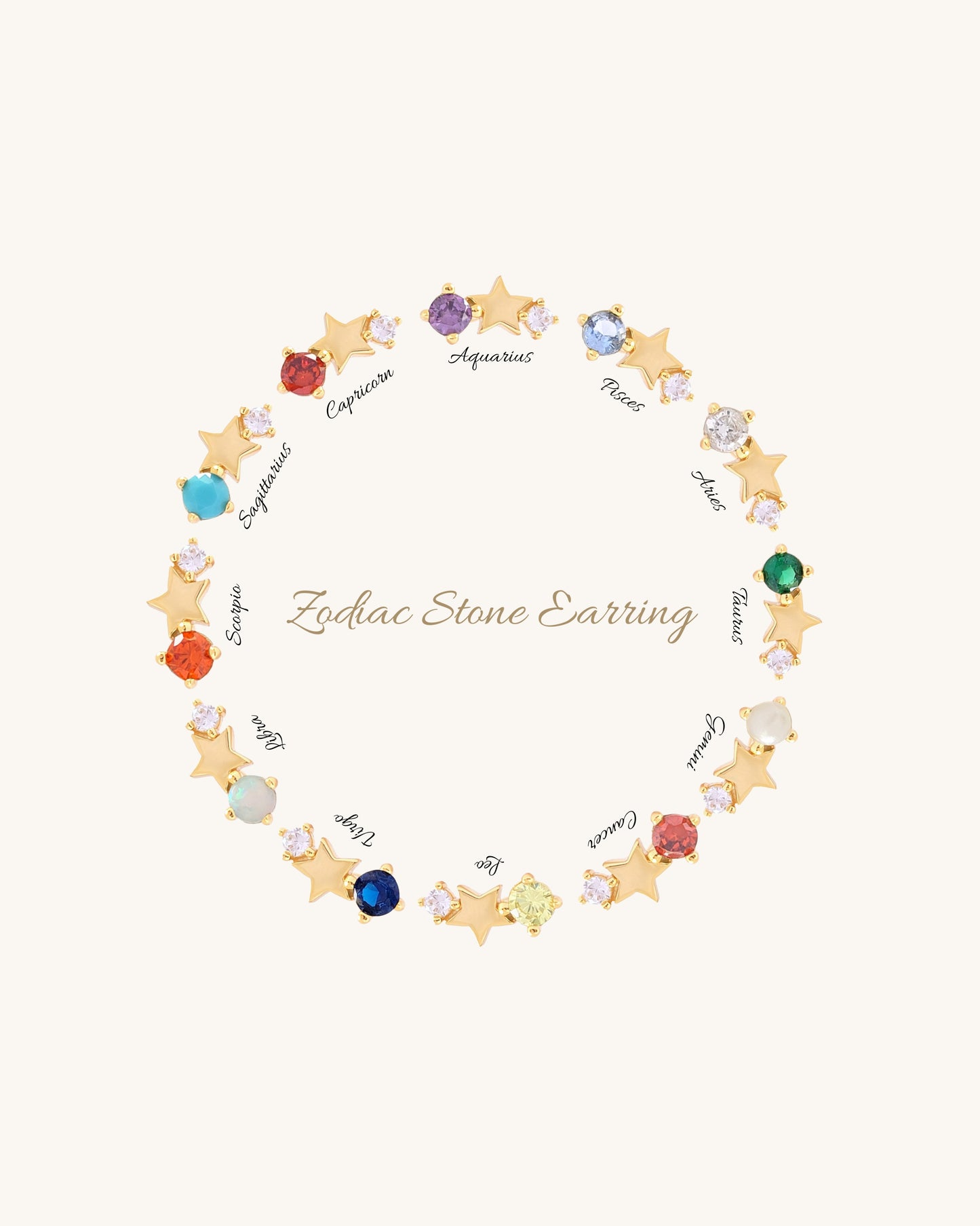 Aries jewellery: Star Zodiac Constellation Earring